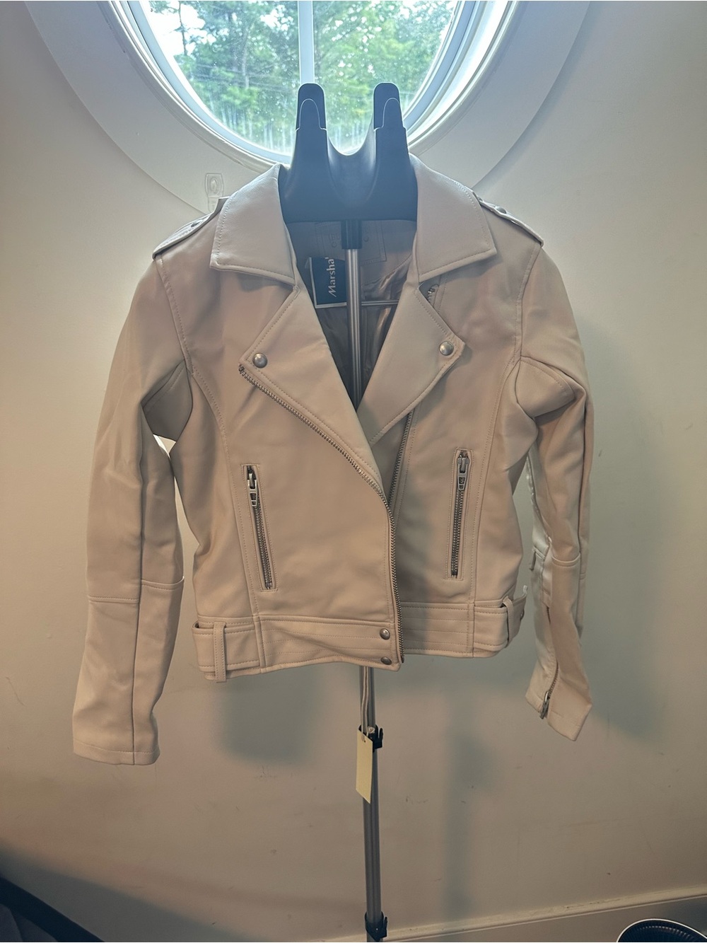 a new day Cream Faux-Leather Moto Jacket